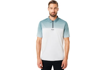 Image of Oakley Polo Shirt Short Sleeve Sublimated Jacquard - Mens, Light Grey, Extra Large, 434222-202-XL