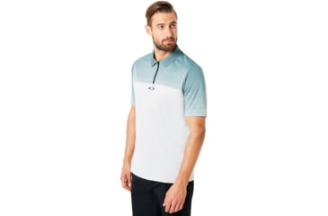 Image of Oakley Polo Shirt Short Sleeve Sublimated Jacquard - Mens, Light Grey, Extra Large, 434222-202-XL