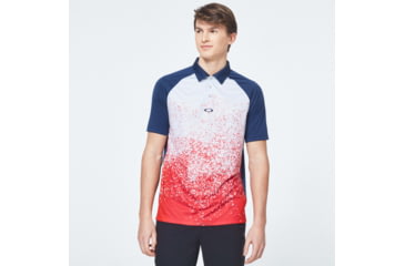 Image of Oakley Pop Spray Short Sleeve Polo - Mens, High Risk Red, Small, FOA400128-43A-S