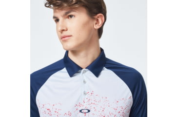 Image of Oakley Pop Spray Short Sleeve Polo - Mens, High Risk Red, Small, FOA400128-43A-S