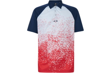 Image of Oakley Pop Spray Short Sleeve Polo - Mens, High Risk Red, Small, FOA400128-43A-S