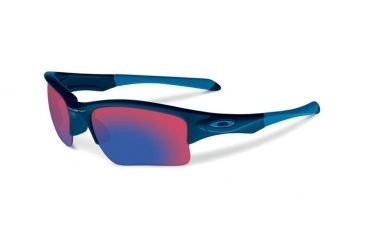 Image of Oakley Quarter Jacket Kids Sunglasses Polished Navy Frame, Positive Red Iridium Lens OO9200-04