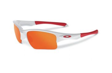 Image of Oakley Quarter Jacket Kids Sunglasses Polished White Frame, Fire Iridium Lens OO9200-03