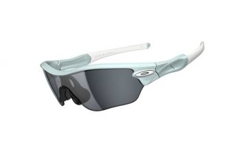 Image of Oakley Radar Edge Polished Black Frame w/ Grey Polarized Lenses Women's Sunglasses OO9184-03