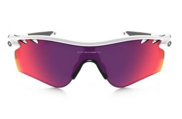 Image of Oakley Radar Lock Sunglasses Polished White Frame, Prizm Road &amp; Persimmon Vented Lens-OO9181-40