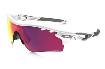 Image of Oakley Radar Lock Sunglasses Polished White Frame, Prizm Road &amp; Persimmon Vented Lens-OO9181-40