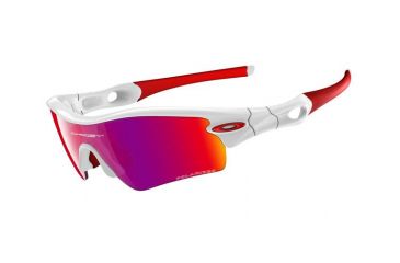 Image of Oakley Radar Path Polished White Frame w/ Red Iridium Polarized Lenses Sunglasses 26-212