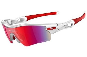 Image of Oakley Radar Path Polished White Frame w/ +Red Polarized Lenses Sunglasses 09-721