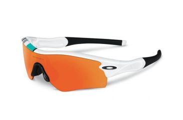 Image of Oakley Radar Path Mens Sunglasses Polished White Frame, Fire Iridium Lens 26-267