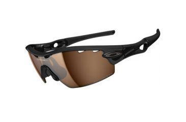 Image of Oakley Radar Pitch Mens Sunglasses Polished Black Frame, Bronze Polarized Lens 09-764