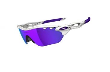 Image of Oakley Radarlock Edge Asian Fit Womens Sunglasses, Polished White Frame, Violet Iridium Lens OO9209-01