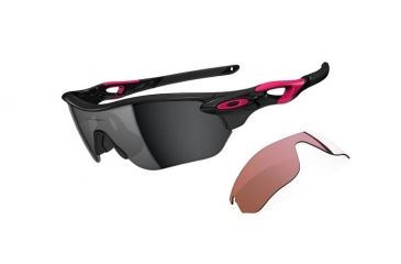 Image of Oakley Radarlock Edge Womens Sunglasses Polished Black Frame, Black Iridium and VR28 Lens OO9183-07