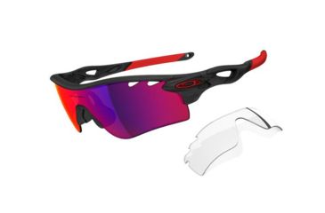 Image of Oakley Radarlock Path Matte Black Ink Frame w/ Red Polarized Lenses Men's Sunglasses OO9181-06