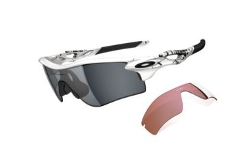 Image of Oakley Radarlock Path Matte White Frame w/ Grey Polarized Lenses Men's Sunglasses OO9181-02