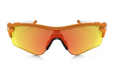 Image of Oakley Radarlock Path Sunglasses Atomic Orange Frame, Fire Iridium &amp; Black Iridium Lens-OO9181-45