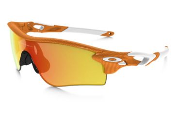 Image of Oakley Radarlock Path Sunglasses Atomic Orange Frame, Fire Iridium &amp; Black Iridium Lens-OO9181-45