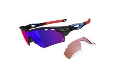 Image of Oakley Radarlock Path Mens Sunglasses Polished Black Frame, Red Iridium Vented and G40 Vented Lens OO9181-18