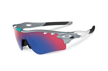 Image of Oakley Radarlock Path Mens Sunglasses Fog Frame, Red Iridium and Black Iridium Lens OO9181-29