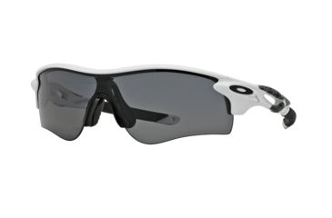 Image of Oakley Radarlock Path Sunglasses 918120-38 - Matte White Frame, Grey Polarized Lenses