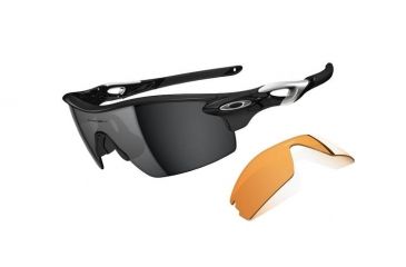 Image of Oakley Radarlock Pitch Polished Black Frame w/ Black Iridium Lenses Men's Sunglasses OO9182-01