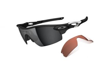 Image of Oakley Radarlock Pitch Mens Sunglasses Polished Black Frame, Black Iridium and VR28 Lens OO9182-10