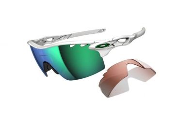 Image of Oakley Radarlock XL Mens Sunglasses Polished White Frame, Jade Iridium Vented and VR28 Vented Lens OO9170-03