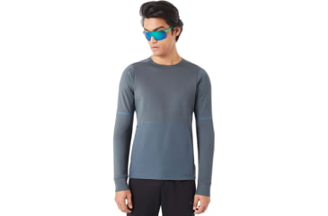 Image of Oakley Radskin Shell Water Repellent Crew Shirt - Mens, Dark Slate, 2XL, 461631JP-94A-XXL