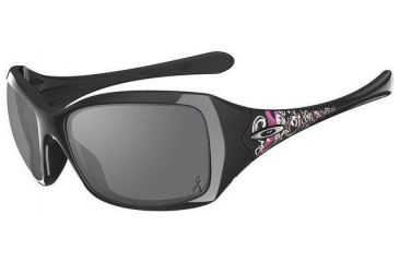 Image of Oakley Ravishing Breast Cancer Polished Black Frame w/ Grey Lenses Sunglasses 24-046
