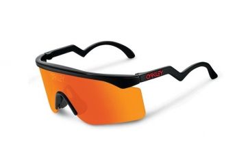Image of Oakley Razor Blades - Heritage Collection Unisex Sunglasses, Black Frame, Fire Iridium Lens OO9140-12