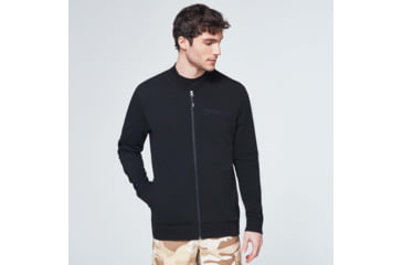 Image of Oakley Reverse Full Zip Bomber Jacket - Mens, Blackout, 2XL, FOA400451-02E-XXL