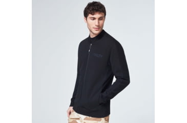 Image of Oakley Reverse Full Zip Bomber Jacket - Mens, Blackout, 2XL, FOA400451-02E-XXL