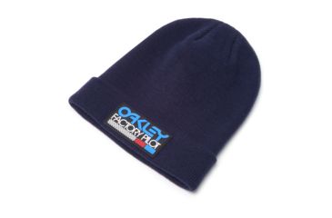 Image of Oakley Rubber Patch Beanie - Mens, Foggy Blue, One Size, 912135-6FB-U
