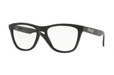 Image of Oakley RX FROGSKIN OX8131 Single Vision Prescription Eyeglasses 813105-54 - Polished Black Frame, Clear Lenses