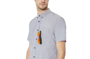 Image of Oakley Short Sleeve Solid Woven - Mens, Fathom, Extra Large 401860-6AC-XL