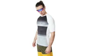 Image of Oakley Asymmetrical Dynamic Rashguard - Mens, White, Medium, 482461-100-M