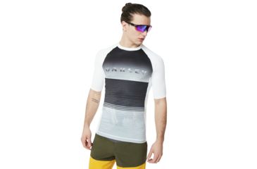 Image of Oakley Asymmetrical Dynamic Rashguard - Mens, White, Medium, 482461-100-M