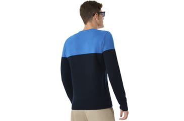 Image of Oakley Bicolor Crew Neck Sweater- Mens, Fathom, Extra Large, 434131-6AC-XL