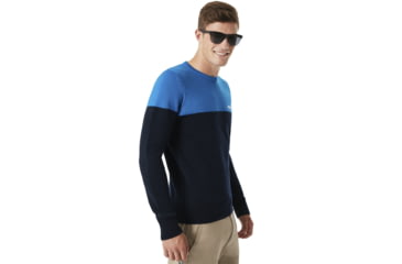 Image of Oakley Bicolor Crew Neck Sweater- Mens, Fathom, Extra Large, 434131-6AC-XL
