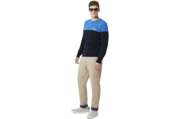 Image of Oakley Bicolor Crew Neck Sweater- Mens, Fathom, Extra Large, 434131-6AC-XL