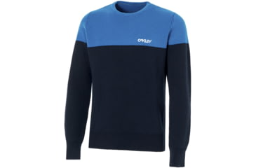 Image of Oakley Bicolor Crew Neck Sweater- Mens, Fathom, Extra Large, 434131-6AC-XL