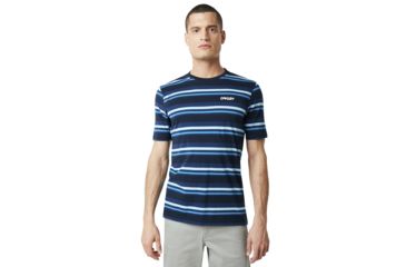 Image of Oakley Bold Yd Stripe Tee - Mens, Fathom, Medium, 457701-6AC-M