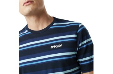 Image of Oakley Bold Yd Stripe Tee - Mens, Fathom, Medium, 457701-6AC-M