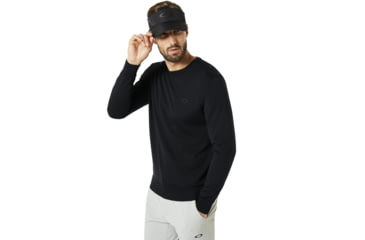 Image of Oakley SI Crew Neck Knit - Mens, Blackout, Extra Small, 434240-02E-XS