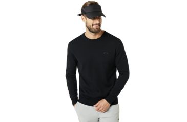 Image of Oakley SI Crew Neck Knit - Mens, Blackout, Extra Small, 434240-02E-XS