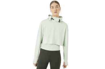 Image of Oakley Crop Fleece Hoodie - Womens, Aqua Foam, Large, 561324-7B4-L