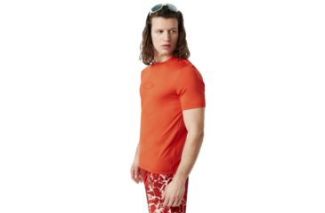 Image of Oakley Ellipse Logo Rashguard - Mens, Fire Red, Extra Large, 457602-4FR-XL