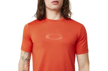 Image of Oakley Ellipse Logo Rashguard - Mens, Fire Red, Extra Large, 457602-4FR-XL