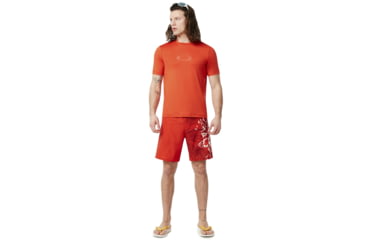 Image of Oakley Ellipse Logo Rashguard - Mens, Fire Red, Extra Large, 457602-4FR-XL