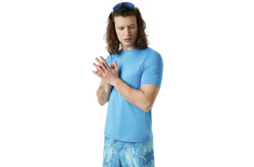 Image of Oakley Ellipse Logo Rashguard - Mens, Hawaiian Blue, Small, 457602-6HB-S