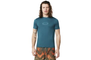 Image of Oakley Ellipse Logo Rashguard - Mens, Petrol, Small, 457602-9PE-S